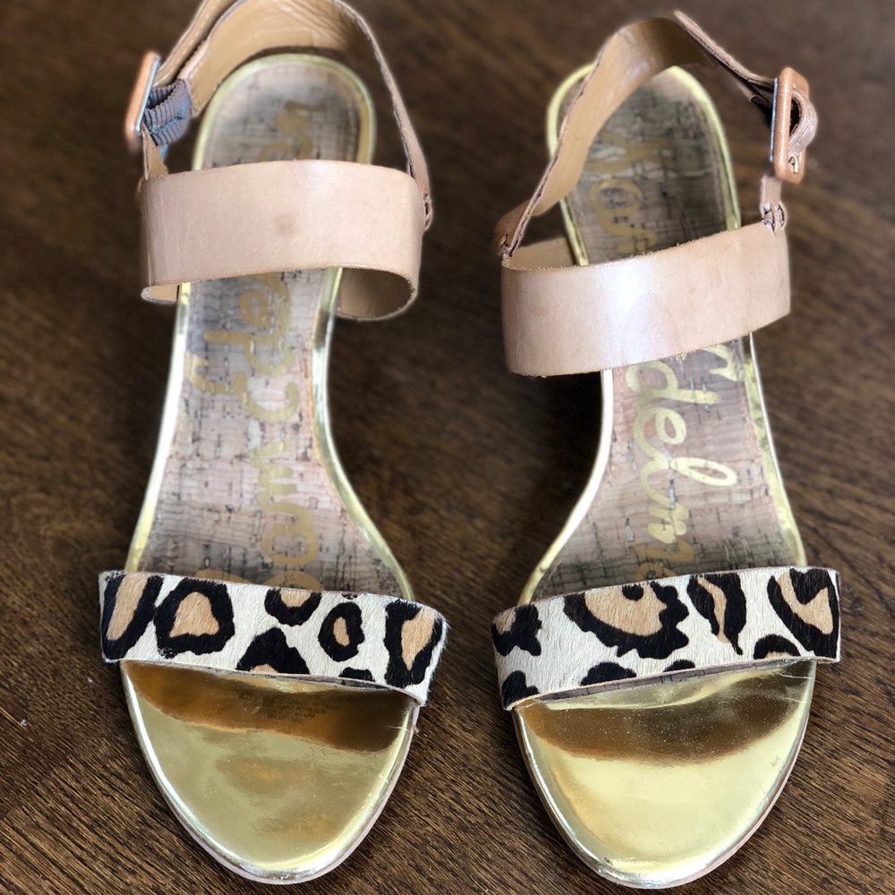 Sam Edelman Sutton Wedge Leopard Sandal 8.5